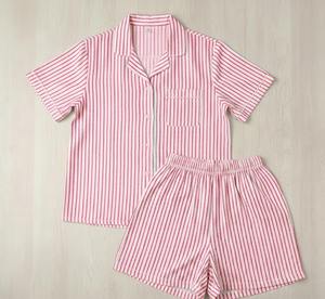 Conjunto de Pijama de Algodón Estampado a Mano con Mangas Largas y Diseño Floral, Ropa de Dormir Suave y Lisa para Mujer, Ropa de Dormir de Verano con Ribete Blanco Estilo Boho - Product Image 6