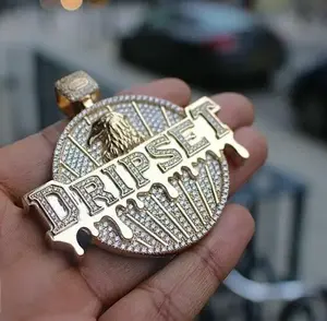 Collier Pendentif Aigle Personnalisé Hip Hop Iced Out Plaqué Or Bling Bijoux Rapper Hip Hop Unisexe Pendentif Personnalisé - Product Image 3