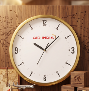Air India Round Quartz Analog <b>Wall</b> <b>Clock</b> Gold Frame White Dial Modern Design Living Room Decor At Wholesale Price - Product Image 1
