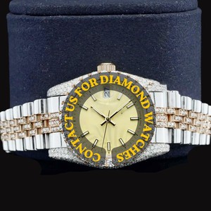 2026 High End Luxury Fashion Moissanite Round Quartz Watch Custom Stainless Steel Band ETA Movement Auto Date Features Jewelry - Product Image 4
