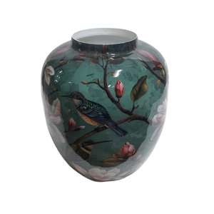 Modern Designer Glass Vase with Floral <b>Artwork</b> | Premium Decorative Vase for Living Room Centerpiece - Product Image 4