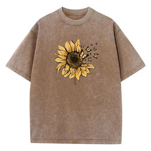 Streetwear Acid Wash Vintage Knitted Eco-Friendly Breathable 220g Customizable Front Turtleneck <b>T</b>-<b>Shirts</b> Hip Hop Retro <b>Punk</b> Men - Product Image 4