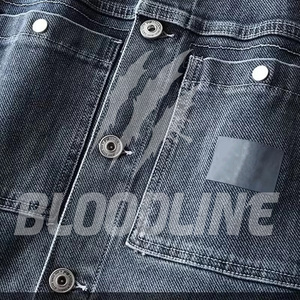 BLOODLINE INTERNATIONAL Veste en jean pour femme, style trucker, col boutonné, bleu uni délavé, hiver, coton, poche plaquée, manches longues - Product Image 1