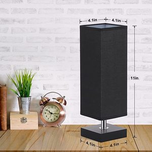 Lámpara de mesita de noche moderna, lámpara de noche para dormitorio, lámpara LED de cabecera con pantalla de tela, lámpara de lectura para dormitorio - Product Image 3