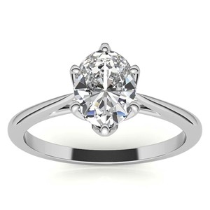 Oval Cut Solitaire <b>Ring</b> VVS1 Moissanite Engagement <b>Ring</b> Six Claw Prong 14K Solid White Gold Wedding <b>Statement</b> <b>Ring</b> - Product Image 1