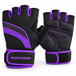 Guantes de levantamiento de pesas con diseño de ajuste adaptable y palma de agarre duradero para rendimiento en entrenamiento de gimnasio - Product Image 1
