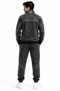Survêtement en polyester personnalisé pour hommes, ensemble de sport à fermeture éclair intégrale, tenue de jogging, vêtements de sport, fabricant OEM ODM - Product Image 4