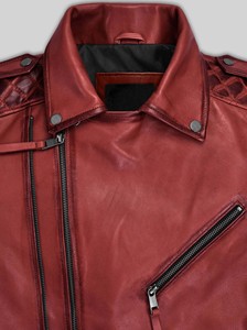 Chaqueta Casual de Invierno Unisex al por Mayor, de Mezclilla y Cuero, Color Sólido, con Cremallera, Cuello Alto, Impermeable, Estilo Moto y Biker, con Logo Frontal - Product Image 4