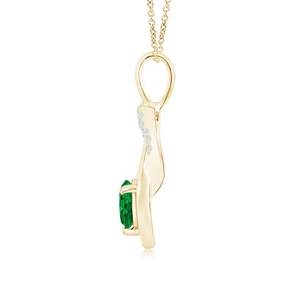 14K <b>Solid</b> <b>Gold</b> Natural Emerald Emerald Infinity Knot <b>Pendant</b> With Diamonds Classic Fine Jewellery Anniversary Gift For Her 2026 - Product Image 2