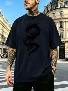 Relaxed Street Style Tee for Men <b>Boys</b> Featuring Vintage Wash Character Everyday Casual Fashion <b>Clothing</b> - Product Image 1