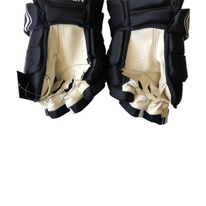 Gants de hockey sur glace professionnels pour hommes, 100% polyester, sangle élastique, rembourrés, noir, rouge, blanc, fermeture Velcro - Product Image 5
