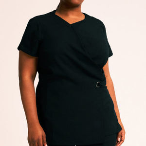 Tunique de beauté personnalisée pour femmes, style WRAP, pour salon de manucure, blouse de travail pour hôpital, hauts et bas de tunique de beauté - Product Image 6