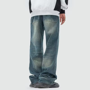Secre Sports Wear – Jean en denim déchiré pour homme, coupe droite, respirant, écologique, de haute qualité, avec logo frontal, taille haute, effet délavé - Product Image 2