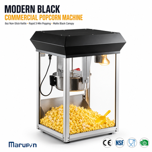 Máquina de Palomitas Negra con Logotipo Personalizado para Carnavales, Ferias, Puestos de Comida y Servicios de Catering - Product Image 1