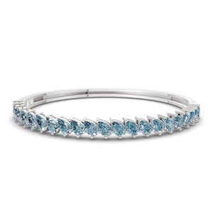 Factory Wholesale Tennis <b>Bracelet</b> In 14k Gold Pear Cut Cascade Ice Blue Lab Grown Diamond Openable <b>Bangle</b> <b>Bracelet</b> (1 Ct. Tw.) - Product Image 1