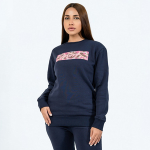Nouveau sweat-shirt bleu marine à col rond 2026 avec imprimé camouflage rose, coupe classique, pull tricoté unisexe, vêtement décontracté pour l'automne - Product Image 4