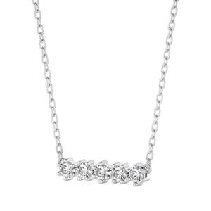 0.50 CT Lab Grown Diamond 5 Stone Bar <b>Necklace</b> 14K Rose Gold Minimalist Diamond Bar <b>Necklace</b> Gift for Her Jewelry - Product Image 4