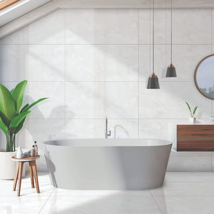 กระเบื้องปูพื้นและผนังพอร์ซเลนสีขาวคลาสสิค โมเดิร์นออนิกซ์ ผิวด้าน ทนกรด สำหรับตกแต่งภายใน วิลล่า โรงพยาบาล ขนาด 60x120 ซม. - Product Image 1