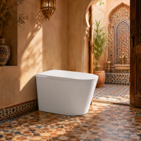 WC intelligent monobloc en céramique avec bidet électrique, siège chauffant, chasse d'eau automatique et télécommande