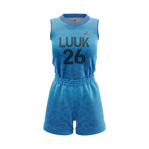ชุดบาสเก็ตบอล LUUK แบบสั่งทำพิเศษ พิมพ์ลายแบบซับลิเมชั่น คอวี แขนกุด สำหรับเด็กผู้หญิง ไซส์พลัส ระบายอากาศได้ดี ซับเหงื่อ คุณภาพสูง - Product Image 1