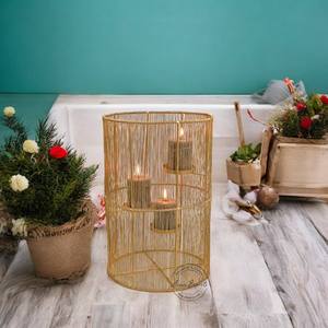 Porte-bougie décoratif en métal au design unique pour salon, table à manger et aménagement intérieur d'hôtel, disponible au prix d'exportation - Product Image 5