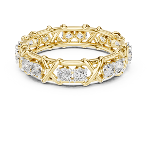 Ensemble de bagues classiques en diamants de laboratoire taillés, en or jaune massif 18 carats plaqué rhodium, pour fiançailles, fêtes, Saint-Valentin, événements glamour - Product Image 4