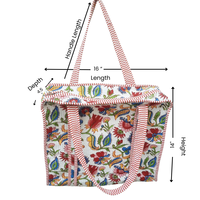 Tas Tote Lipat Berbahan Katun Boho Ramah Lingkungan Buatan Tangan Berwarna-warni dengan Ritsleting, Cocok untuk Pantai, Perjalanan, Belanja, Bermotif Bunga Cetak Tangan