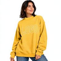 Service OEM Sweat-shirt pull-over pour femme de haute qualité, coupe oversize, col montant, avec logo appliqué sur le devant, pour l'hiver
