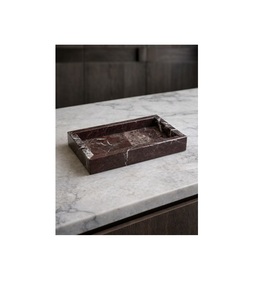 Plateau de service en marbre design avec accents métalliques pour une pièce maîtresse élégante de table basse et pour l'organisation de réceptions - Product Image 1