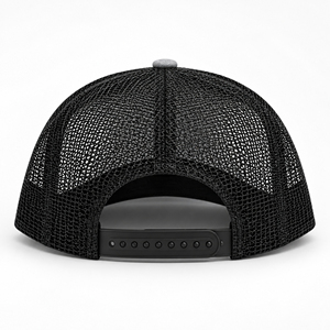 Premium Heather Grey <b>Black</b> Mesh Trucker Cap Style Adjustable Baseball Hat Custom 3D Embroidery 6-Panel Adjustable Unisex Hats - Product Image 3