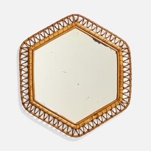 Miroirs de salon de coiffure en rotin faits à la main, style vintage, pour la décoration murale, vente en gros. - Product Image 6
