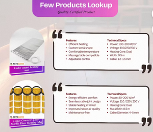 KETS WARM Plastic Foot <b>Pad</b> Room Heater Energy Saving Adjustable Thermostat Electric Portable Carpet Household Commercial Hotel - Product Image 3