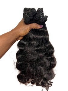Raw Cambodian Wavy Human <b>Hair</b> Bundles Cuticle Aligned <b>Body</b> <b>Wave</b> <b>Hair</b> Extension for Braiding and Weaving - Product Image 3