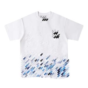 Camiseta de Manga Corta para Hombre, 100% Algodón, Estampado Geométrico, Corte Regular, Cuello Redondo, Estilo Casual - Product Image 3
