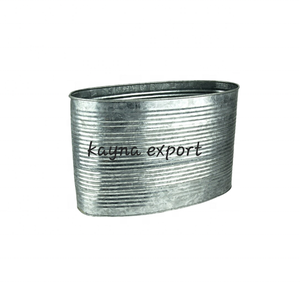 Pot de fleurs rustique en métal galvanisé, style vintage, capacité 3L, pour décoration extérieure de jardin et maison, nouveauté, vente chaude - Product Image 2