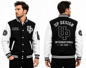 Chaqueta Bomber de Béisbol Varsity Personalizada para Hombre, de Alta Calidad, para Invierno, con Cuerpo de Lana y Mangas de Cuero PU, Bordada, OEM, ODM - Product Image 3