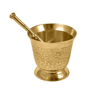 Heavy Duty Brass Mortar And Pestle For Spice Grinding Medicine Preparation And Traditional <b>Kitchen</b> <b>Accessories</b> - Product Image 4