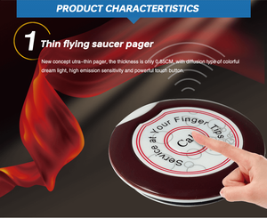 Top bán tuổi thọ pin dài cáp miễn phí dịch vụ khách nút gọi cho phục vụ bàn và bồi bàn - Product Image 2