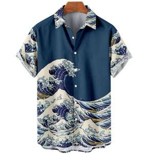 Chemise de plage à manches courtes personnalisée à imprimé marin, chemise décontractée d'été à boutons pour hommes - Product Image 2