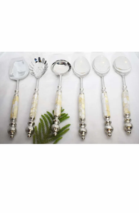 Ensemble de service à salade moderne en acier inoxydable poli miroir, écologique, pour la restauration, cuillère, fourchette, ustensiles de service, vaisselle - Prix de gros - Product Image 6
