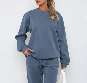 Ensemble 2 pièces mode automne 2026 pour femme : Sweat-shirt oversize et pantalon de jogging ample avec poches pour tenues décontractées - Product Image 3