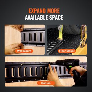 ชุดรางผูกราง E-Track 5 '18ชิ้นประกอบด้วยรางเหล็ก4ชิ้น8 O-ring anchors 4 D-ring Tie-offs 2สายรัดรถจักรยานยนต์ ATVs - Product Image 6