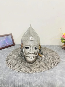 หมวกเหล็กตาข่ายชุบเงินทรงแหลมพร้อมหน้ากาก สไตล์โบราณ ของสะสมงานศิลปะ - Product Image 2