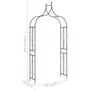 Arco da Giardino in Ferro Verniciato a Polvere Verde Scuro 47.2x15x101.6 Pollici, Arco Nuziale in Plastica - Product Image 5