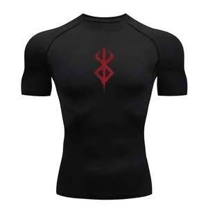 <b>Men</b> Print <b>Compression</b> <b>Shirts</b> Summer Short Sleeve Rash Guard Gym Workout T <b>shirt</b> Athletic Quick Dry Swim Jacket Sun Protection - Product Image 1
