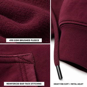 เสื้อฮู้ดพิมพ์โลโก้ตามสั่ง ย้อมสีแบบ Garment Dyed ทรงปกติ ผ้าฝ้ายฟลีซ ปลายแขนแบบริบ ปรับฮู้ดได้ ขายส่ง OEM สตรีทแวร์ - Product Image 6