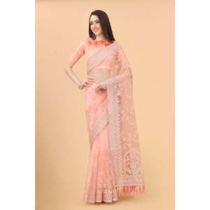 Robe de soirée de créateur Saree à porter avec des diamants élégants - Product Image 4