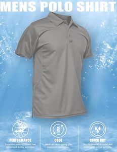 Camiseta Polo de Secado Rápido, Camiseta Táctica de Manga Corta, Camiseta de Golf de Piqué, Material Transpirable, Diseño de Manga Corta - Product Image 6