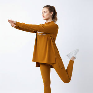 Tunique de sport modeste pour femme, respirante, séchage rapide, écologique, à manches longues, coupe ample, pour entraînement athlétique, vêtement de sport musulman - Product Image 1