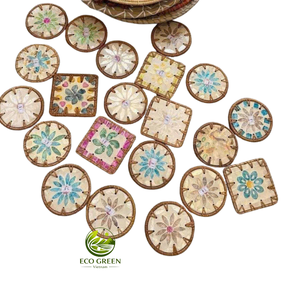 Posavasos de Mosaico de Madreperla Ecológico, Hecho a Mano, Decorativo, Estilo Costero, Accesorio de Mesa - Product Image 6